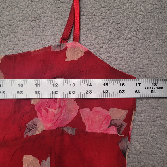 Vintage Necessary Objects Dress Medium Red Floral Fairy Apron Coquette Hi-Lo Y2K - Picture 10 of 11